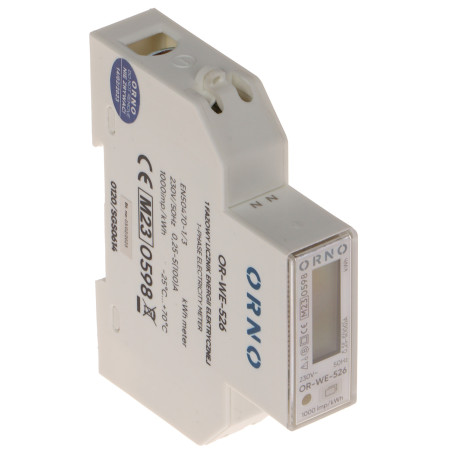 Single Phase DIN Rail LCD RS-485 Modbus kWh 100A Digital Electricity Meter ORNO OR-WE-526