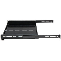Utdragbar hylla för 19 tums RACK-skåp 1U djup 330mm 4-punktsfäste svart universell justerbar stål Signal P19S/330