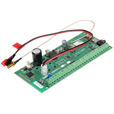Placa de central de alarma GSM GPRS 8-32 entradas Grado 2 notificaciones PUSH aplicacion movil verificacion de audio SATEL PERFE