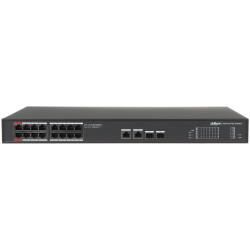 16 portu rūpnieciskais PoE komutators 2x Uplink RJ45 2x SFP Gigabit 240W Hi-PoE 90W Rack 19 DAHUA PFS3220-16GT-240
