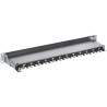 Patch Panel 24 Port RJ45 FTP Cat.6 1U 19 inch Shielded Black Network Cable Organizer Signal PP-24/RJ6-C/FTP