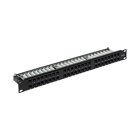 RJ-45 パッチパネル 48ポート 1U 19インチ UTP Cat.5e Krone ブラック ネットワークケーブルオーガナイザー Delta Network PP-48/RJ/C