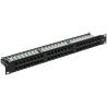 Patch panelis RJ-45 48 porti 1U 19 collas UTP Cat.5e Krone melns tīkla kabeļu organizators Delta Network PP-48/RJ/C