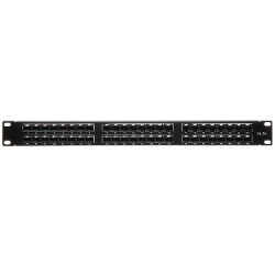 Patch panel RJ-45 48 portov 1U 19 palcov UTP Cat.5e Krone čierny sieťový organizér káblov Delta Network PP-48/RJ/C