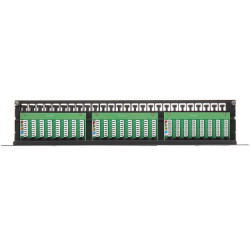RJ-45 パッチパネル 48ポート 1U 19インチ UTP Cat.5e Krone ブラック ネットワークケーブルオーガナイザー Delta Network PP-48/RJ/C