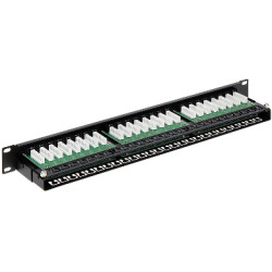 RJ-45 パッチパネル 48ポート 1U 19インチ UTP Cat.5e Krone ブラック ネットワークケーブルオーガナイザー Delta Network PP-48/RJ/C