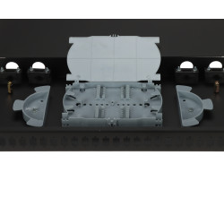 Fiberoptisk patchpanel 1U 19 tommer 24 porte SC Simplex LC Duplex udtrækkelig skuffe sort LWL patchpanel Delta Fiber PPO-1U/24