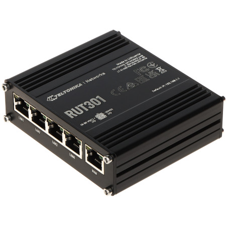 Ipari Ethernet router 5 port 10/100Mbps USB 2.0 RutOS Teltonika RUT301