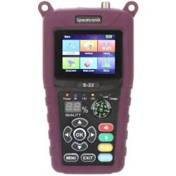 Medidor de satélite DVB-S/S2/S2X com ecrã TFT LCD de 2.4 polegadas, medição de sinal, espetro, bússola Spacetronik S-22