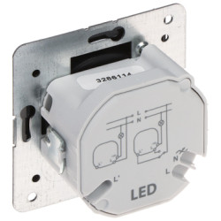 Push-button rotary dimmer 250W for incandescent and LED lamps flush-mounted black Elektro-Plast Nasielsk SANTRA/4107-19/EPN