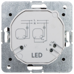 Περιστροφικός ροοστάτης 250W για λαμπτήρες πυρακτώσεως και LED χωνευτός μαύρος Elektro-Plast Nasielsk SANTRA/4107-19/EPN