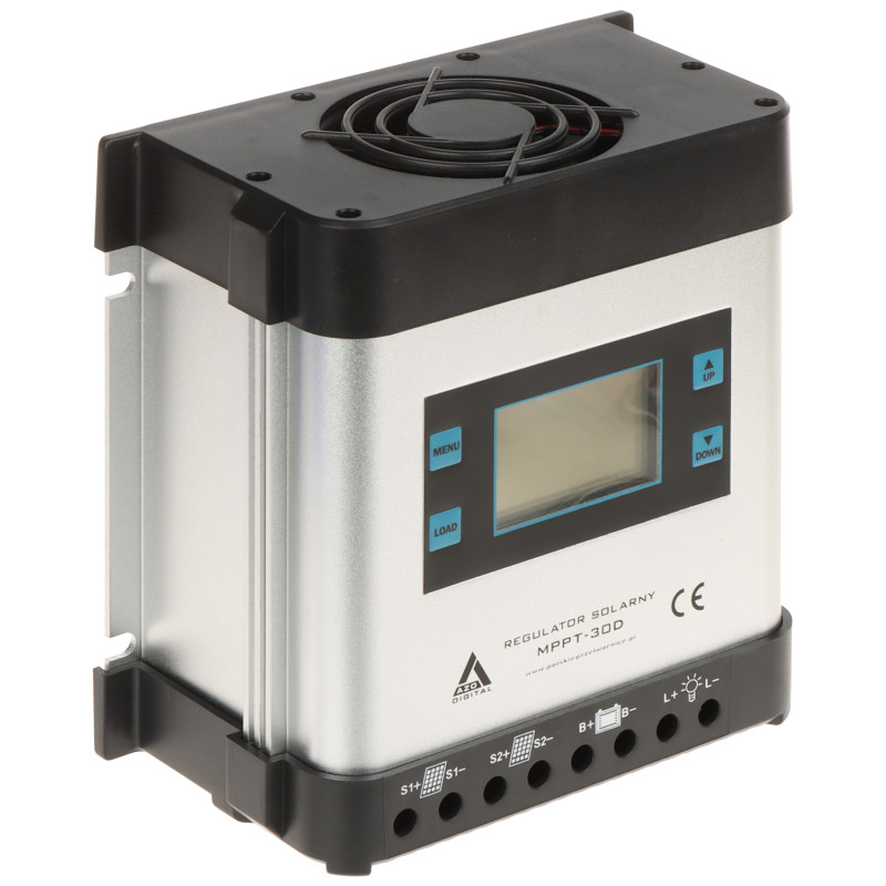 Regulator solar de încărcare a bateriilor MPPT LCD 30A AZO Digital SCC-30A-MPPT-LCD