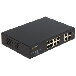 Switch PoE de 8 portas 10/100/1000 Mbps com 2 portas SFP Uplink Pulsar SFG-108