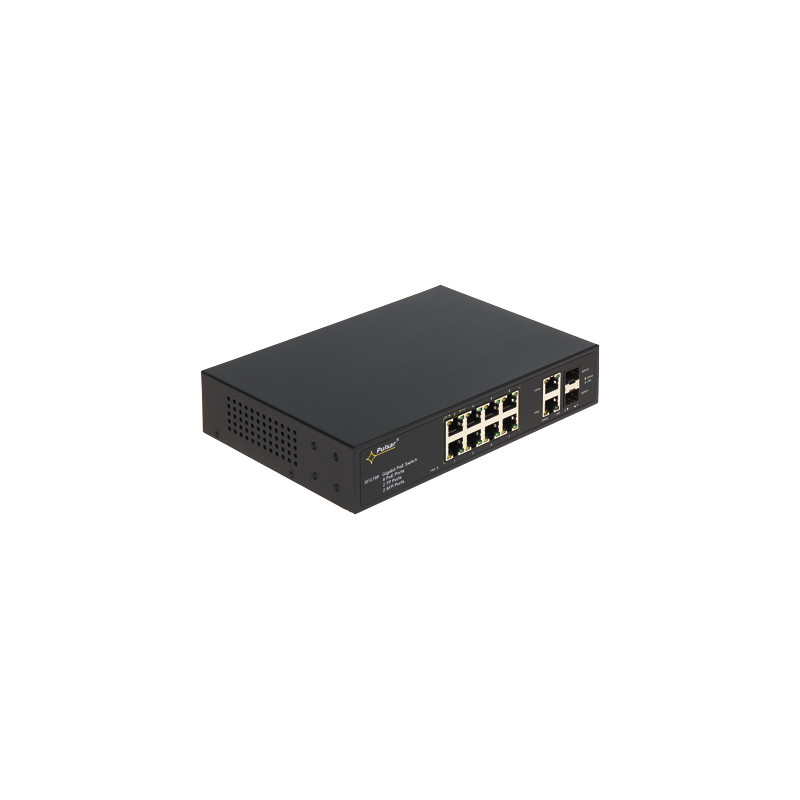 8-vratno PoE stikalo 10/100/1000 Mbps z 2 SFP Uplink vrati Pulsar SFG-108