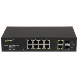 8-portars PoE-switch 10/100/1000 Mbps med 2 SFP Uplink-portar Pulsar SFG-108