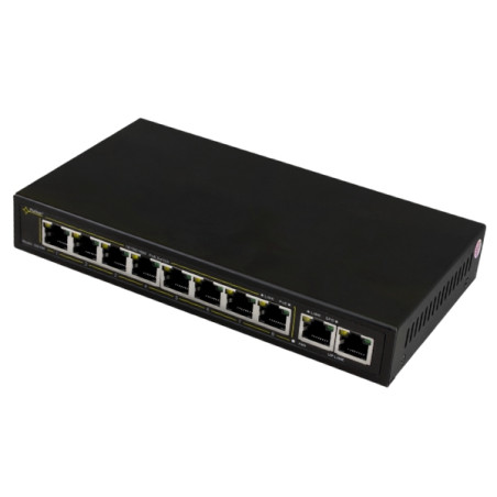 10-vratno PoE stikalo 8x PoE+ 10/100/1000 Mb/s 2x Uplink 96W Pulsar SG-108