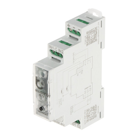 Dvojitý bezpotenciálový inteligentní Wi-Fi spínač na DIN lištu BleBox SWITCHBOX-D-DC-DIN/BLEBOX