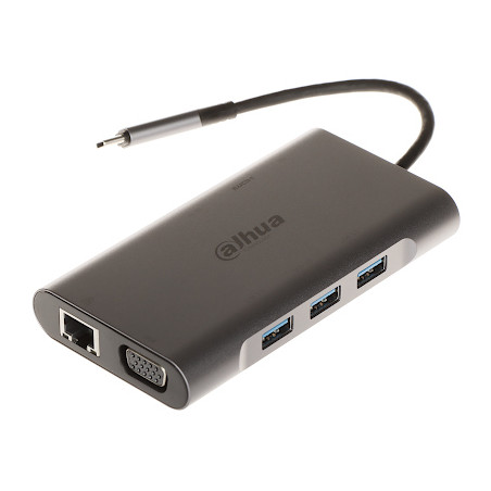 USB-C Multiport Adapter TC39 3xUSB-A HDMI VGA RJ45 PD 100W DAHUA TC39