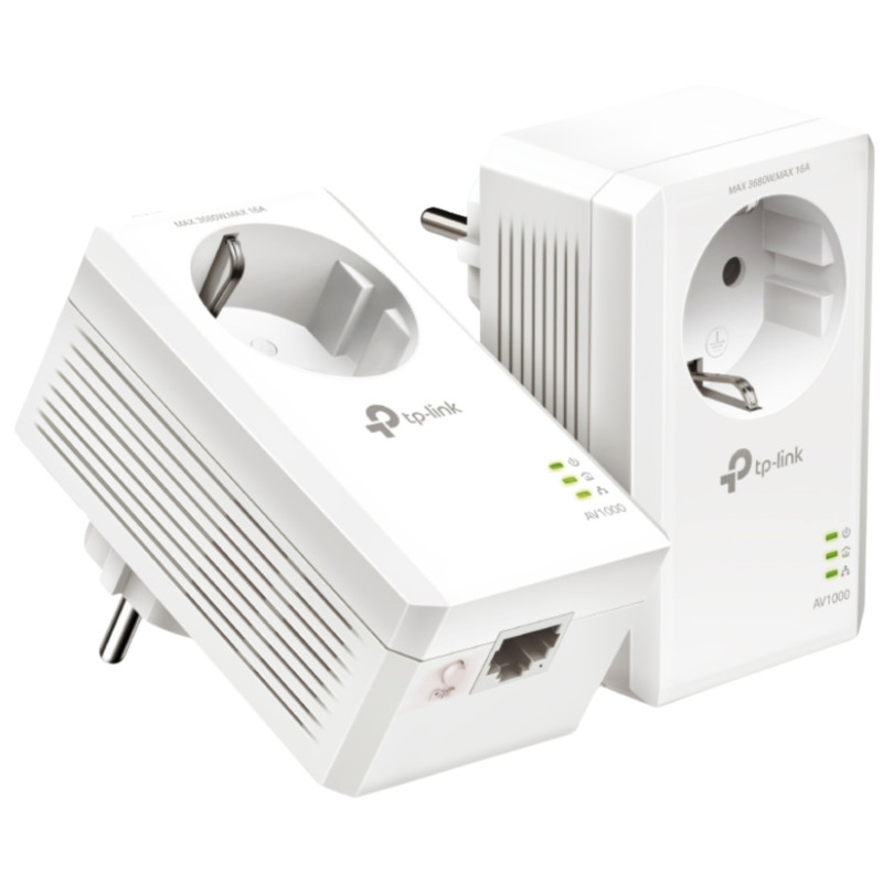 Powerline 1000 Mbps Başlangıç Seti, elektrik prizi ve Gigabit Ethernet portu ile TP-LINK TL-PA7017P-KIT