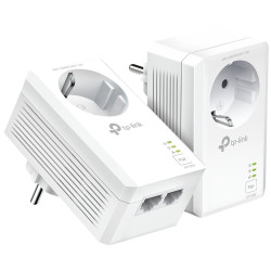 Мережевий адаптер Powerline AV1000 з наскрізною розеткою та 2 портами Gigabit Ethernet TP-LINK TL-PA7027P-KIT