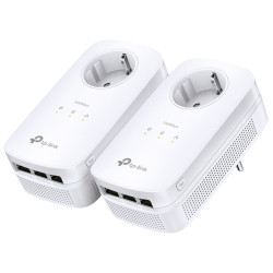 อะแดปเตอร์เครือข่าย Powerline 1300 Mbps พร้อมพอร์ต Gigabit Ethernet 3 พอร์ตและเต้ารับไฟฟ้า TP-LINK TL-PA8030P-KIT