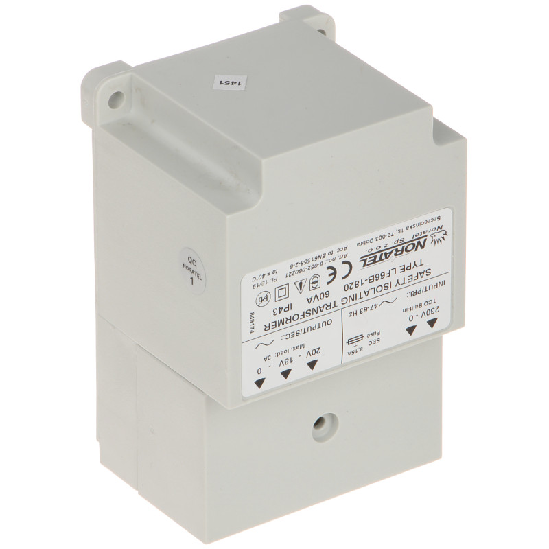 Säkerhetstransformator 60VA 18V/20V AC Noratel Noratel TR-60VA/NORATEL