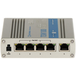Suis Perindustrian PoE 5-port 4xPoE+ 10/100/1000 Mbps Teltonika TSW100