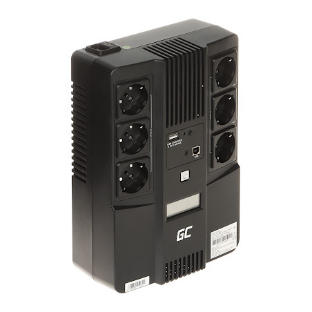 เครื่องสำรองไฟ UPS 600 VA พร้อมแบตเตอรี่ AGM และจอแสดงผล LCD Green Cell UPS06