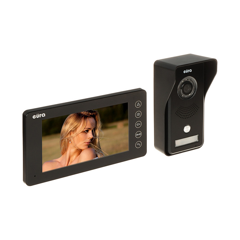 7-inch video-intercomset met opbouwdeurstation en proximity-lezer Eura VDP-76A3