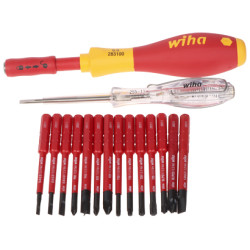 SlimVario interchangeable bit handle 14 pieces 1000V Wiha WH-SFE/PACK-1/17/SLIMVARIO