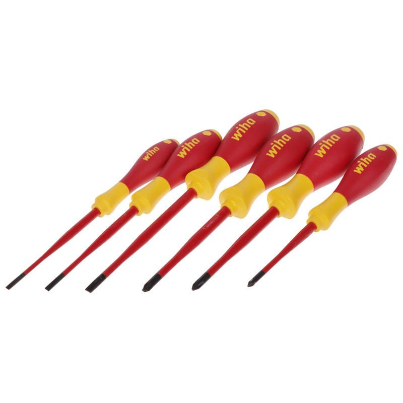 VDE geïsoleerde schroevendraaierset 6 stuks SlimFix WIHA WH-SFE/PACK-1/6/SLIMFIX