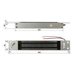 Elektromagnet-Einbauschloss 280kg 12V DC MIA ZW-280W