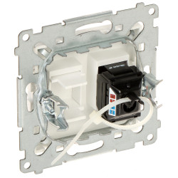 RJ45 UTP cat. 6 computer eindcontactdoos inbouw wit Premium Nature KONTAKT Simon D61.01/11-SIMON54