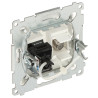 Presa terminal Tip F i RJ45 Cat.6 encastrada blanca per a marcs de la sèrie Premium Nature Multimedia Kontakt Simon DASFRJ45.01/