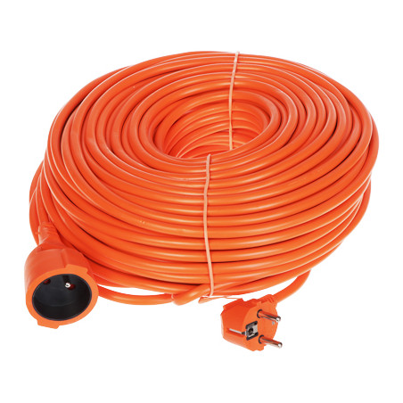 สายพ่วงปลั๊กเดี่ยวพร้อมสายดิน 50 เมตร สีส้ม 3x1.5 มม.² 16A สำหรับงานสวนและงานก่อสร้าง Blow PS-3X1.5-50M/ORANGE