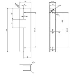 Kaseta su skydeliu elektrinėms sklendėms R3 R4 R5 metalinis korpusas universalus kairinis dešininis sidabrinis plieninis Delta R