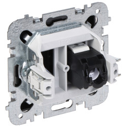 Tomada de computador final RJ45 UTP cat.5e embutida preta série Santra rede LAN Ethernet montagem embutida Elektro-Plast Nasiels