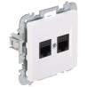 RJ45 UTP カテゴリ5e デュアル埋込型LANネットワークコンセント ホワイト Elektro-Plast Nasielsk SANTRA/4149-10/EPN