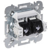 Двайное камп'ютарнае канцавое гняздо RJ45 UTP кат.5e падтынкавае белае сеткавае LAN Ethernet Elektro-Plast Nasielsk SANTRA/4149-