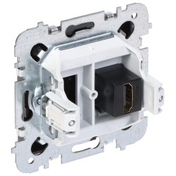 Santra系列黑色ABS嵌入式单口HDMI插座IP20 4K全高清多媒体 Elektro-Plast Nasielsk SANTRA/4191-19/EPN