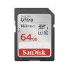 Κάρτα μνήμης UHS-I SDXC 64GB 140MB/s Class 10 για ψηφιακές φωτογραφικές μηχανές και βιντεοκάμερες Ultra SANDISK SD-10/64-SAND