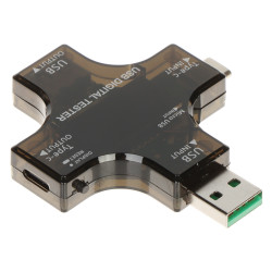 Multifunkční USB tester USB-C Micro USB měřič napětí proudu výkonu kapacity LCD QC PD Spacetronik SP-UT01