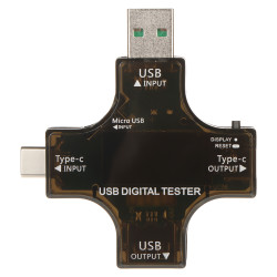 Multifunctional USB USB-C Micro USB Tester Voltage Current Power Capacity Meter LCD QC PD Spacetronik SP-UT01