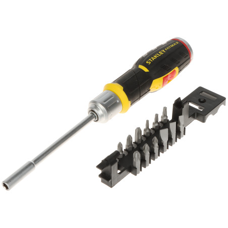 Multifunktionaler Ratschenschraubendreher mit 12-teiligem Bit-Set, Pistolengriff, Bit-Magazin, Halterung STANLEY ST-FMHT0-62691