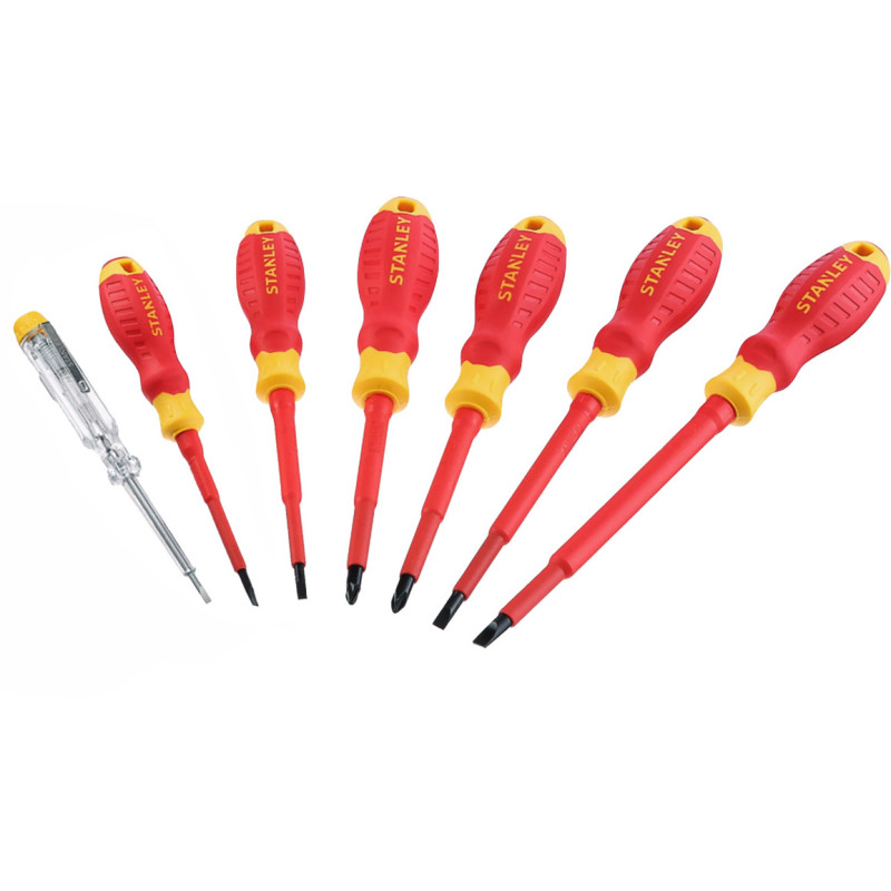 7-piece 1000V VDE insulated screwdriver set Cr-V steel voltage tester professional tool kit STANLEY ST-STHT-60031-0