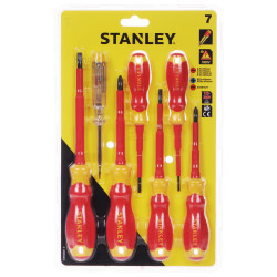 7 Piece VDE 1000V Insulated Screwdriver Set Cr-V Steel Voltage Tester Professional Tool Kit STANLEY ST-STHT-60031-0