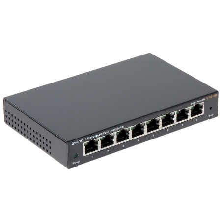 Switch Desktop Easy Smart Gigabit a 8 porte RJ45 10/100/1000 Mbps con case in metallo a risparmio energetico TP-LINK TL-SG108E