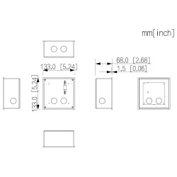 Корпус для прихованого монтажу модулів відеодомофона VTO4202FB-x алюмінієвий чорний DAHUA VTM79