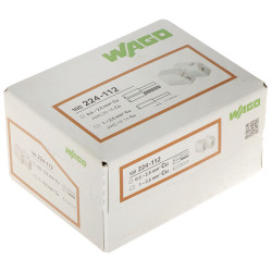 Valaisinliitin 3-napainen jousiliitin lampuille ja kattokruunuille valkoinen WAGO WAGO-224-112*P100