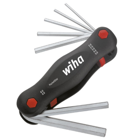 六角レンチセット メートル法 六角棒レンチ 折りたたみ式 プロ仕様ハンドツール WIHA WH-POCKETSTAR/23041